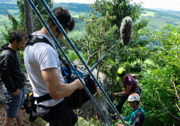     Filming "Mountain Safety" - Herta Gauster at abseiling 